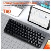 Keyboard Phím Cơ T-wolf T60 ( Đen ) LED RGB-63 Key-Blue Switch-20 Chế độ Led-typec-USB