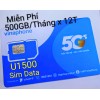 Sim 4G Vinaphone 12 Tháng (500Gb/Tháng)