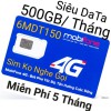 Sim 4G Mobifone 5 tháng Data 500G
