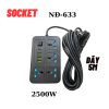 Ổ Cắm Điện Socket NĐ-633 Dây 5m- 3 Cổng USB- 1 Cổng Type-c 2500w